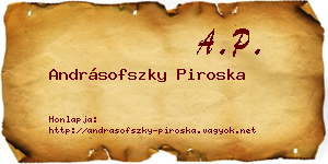 Andrásofszky Piroska névjegykártya